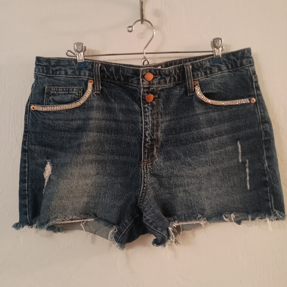Universal Thread Blue Jean Shorts with Rhinestone Accents